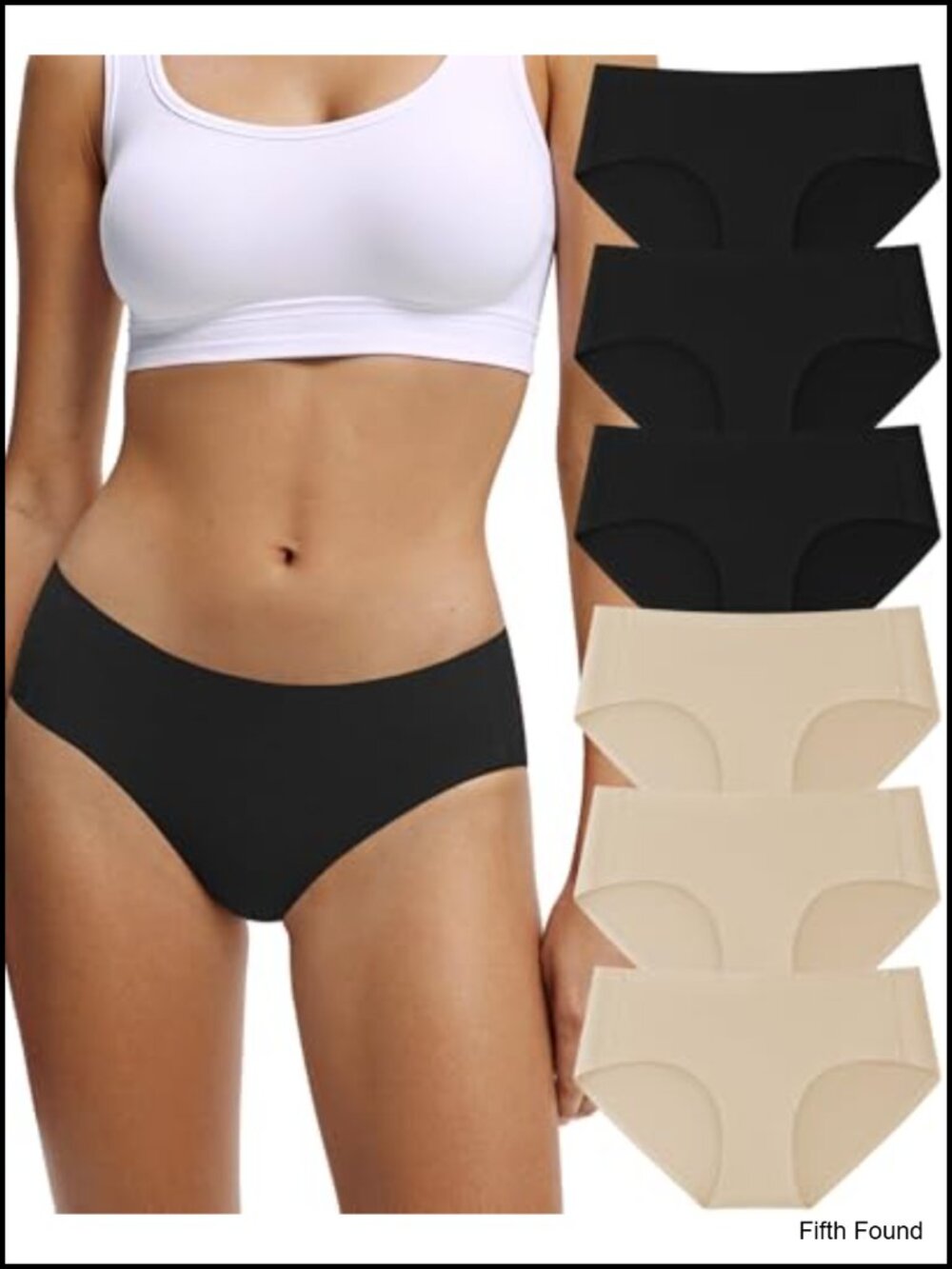 Cotton Seamless No Show Bikini Panties for Women 6 Pack